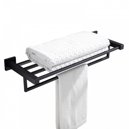 Ottimo Nero Black Towel Rack 600mm